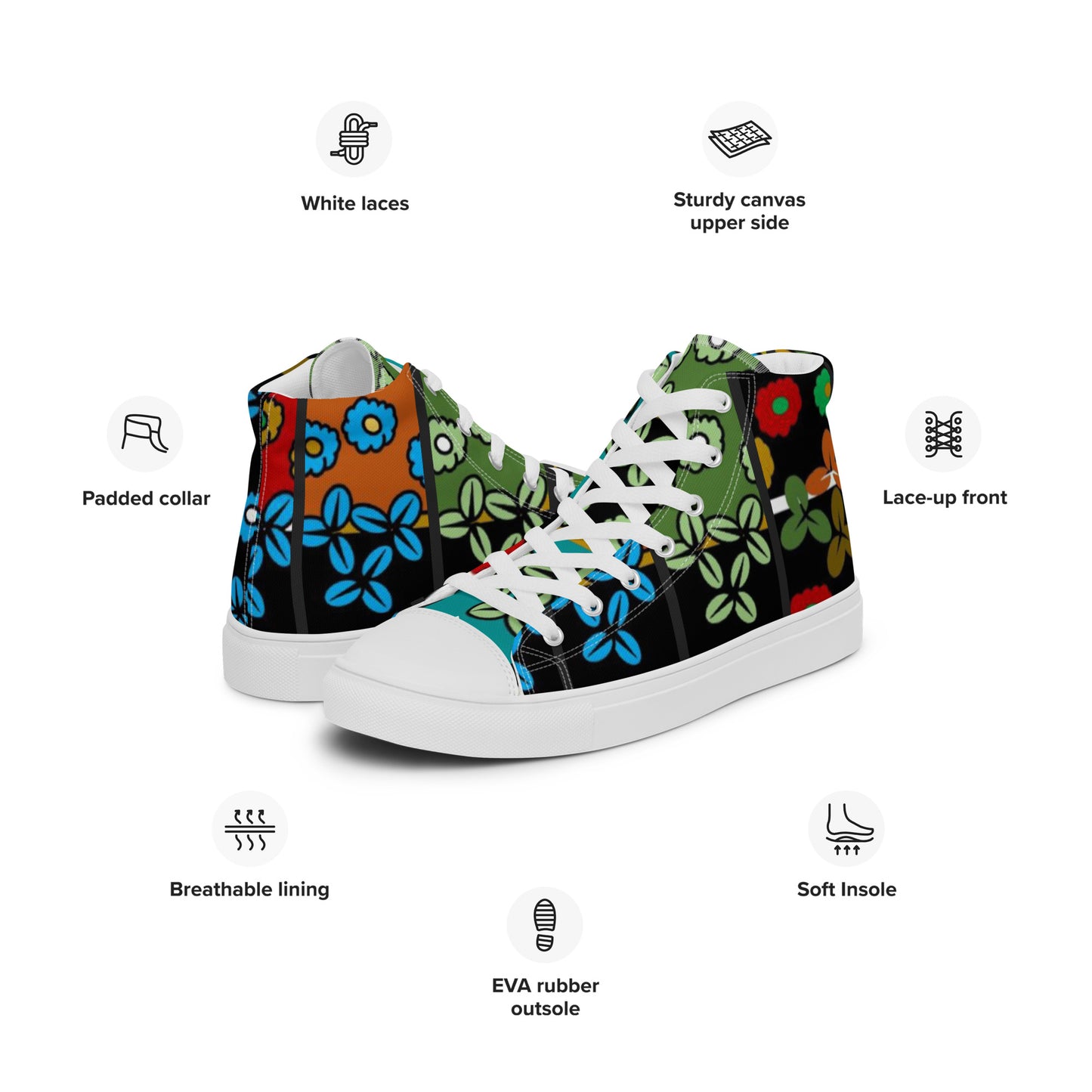 Women’s high top canvas shoes