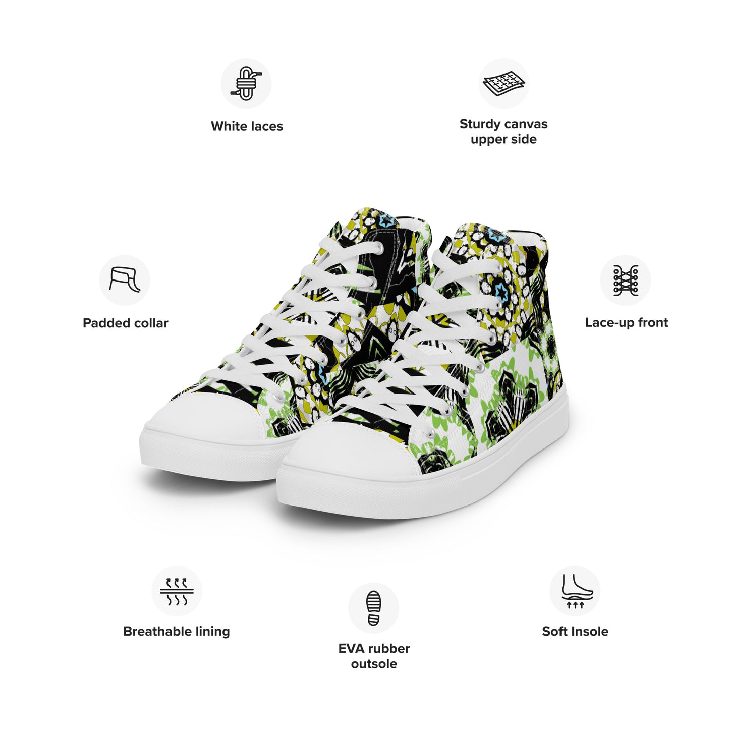 Women’s high top canvas shoes