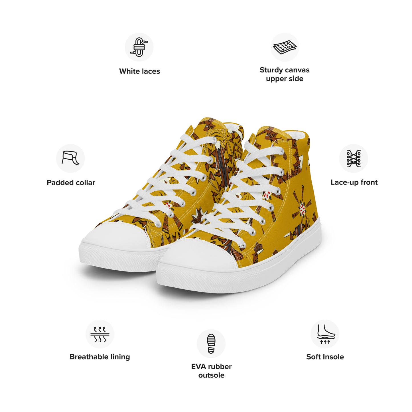 Women’s high top canvas shoes